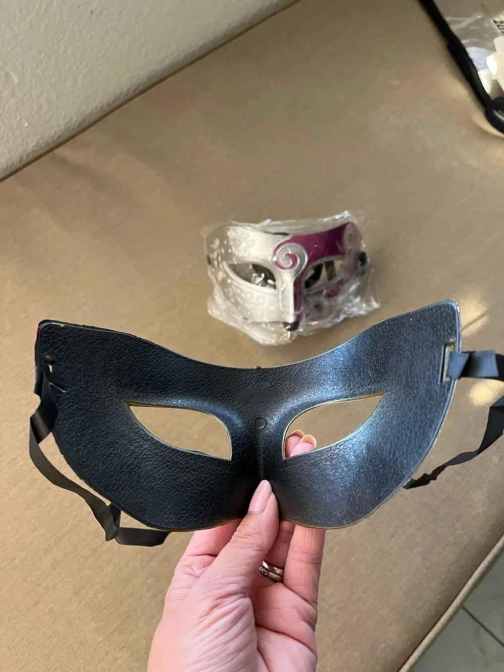 Venetian-Style Half Face Masks in Gold/Red & Silver/Purple